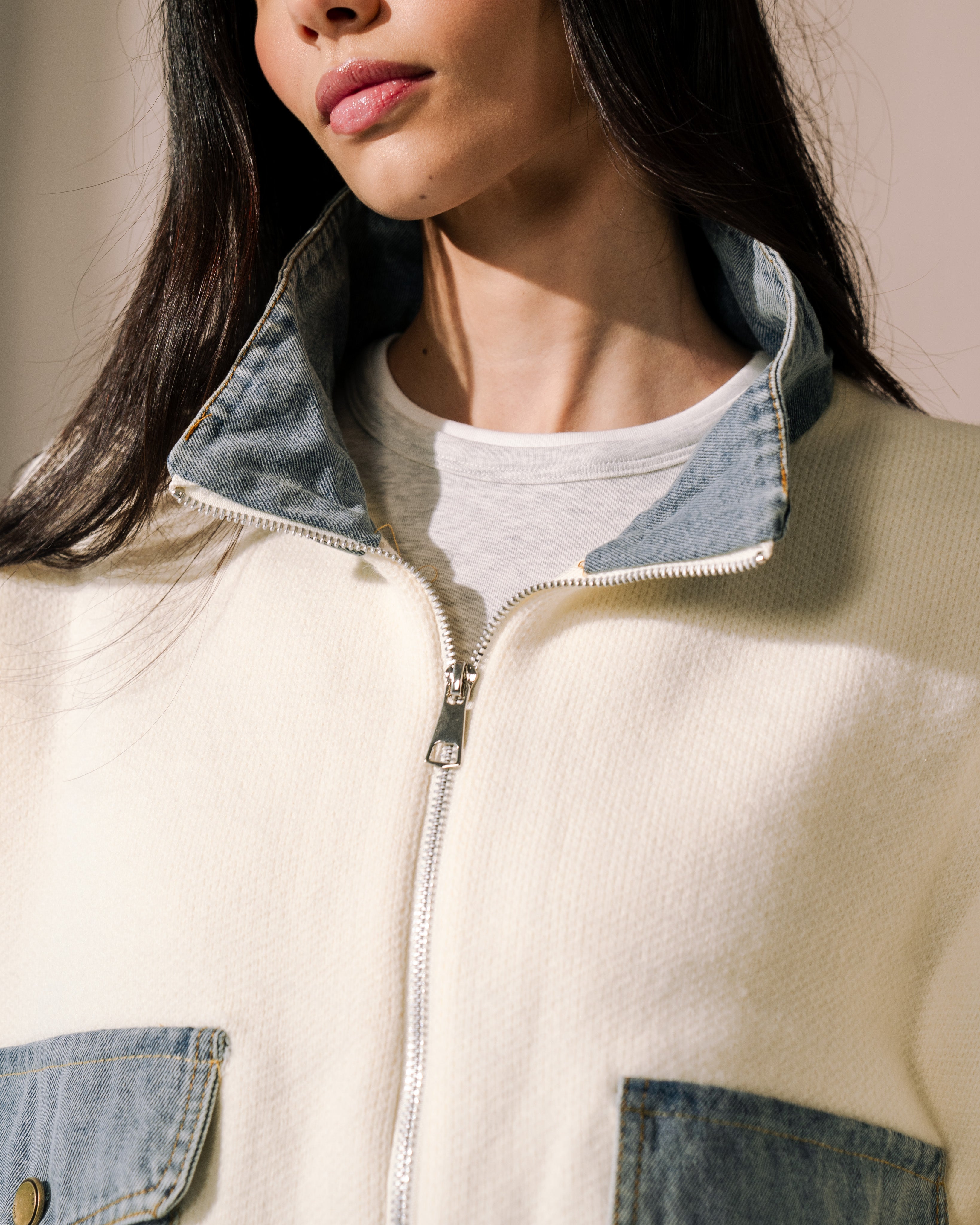 Alba Knit & Denim Jacket