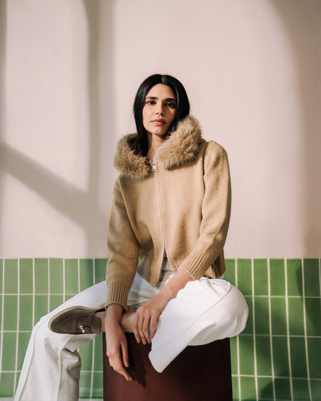 Oatmeal Fur Jacket