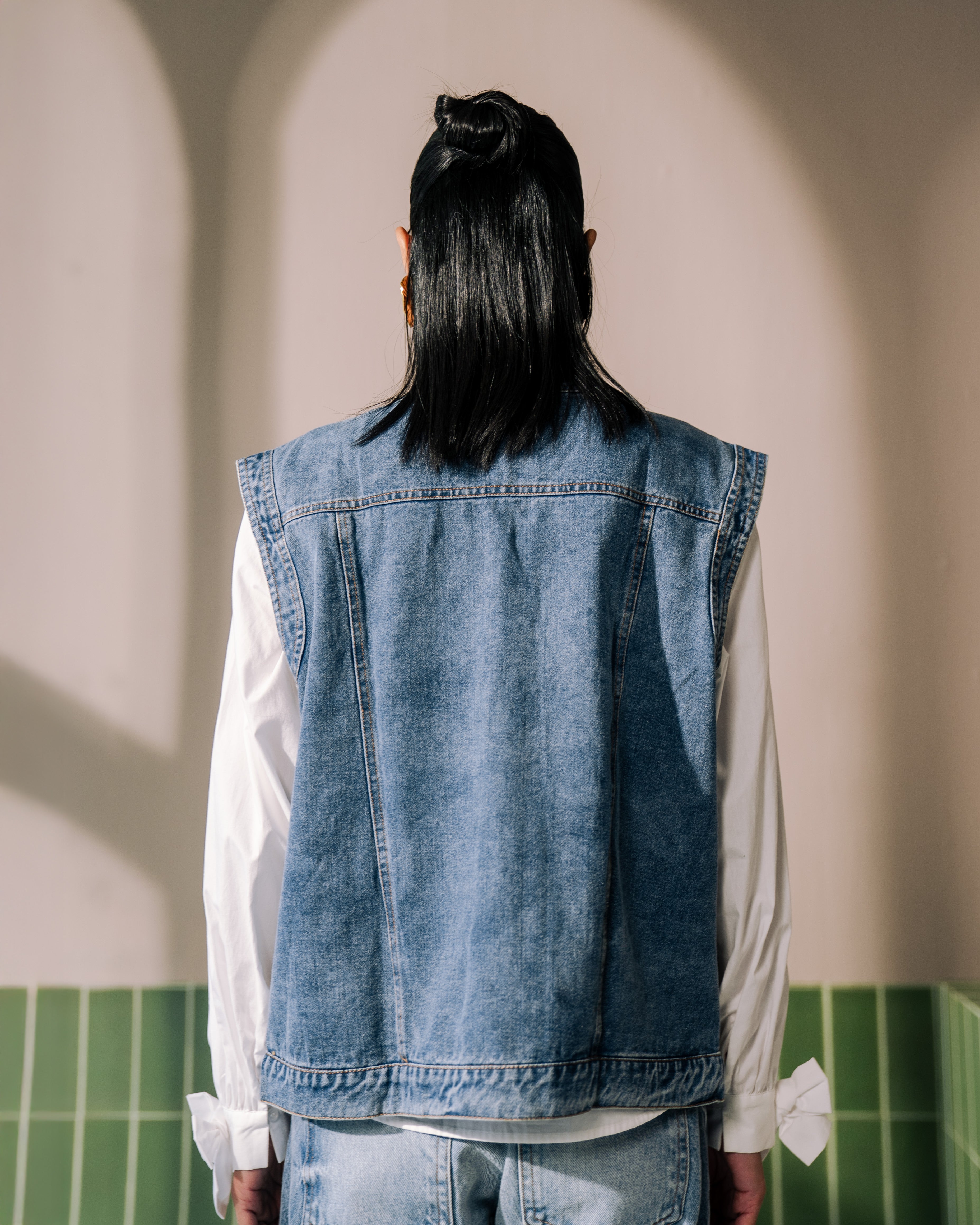 Chloe Tweed & Denim Vest