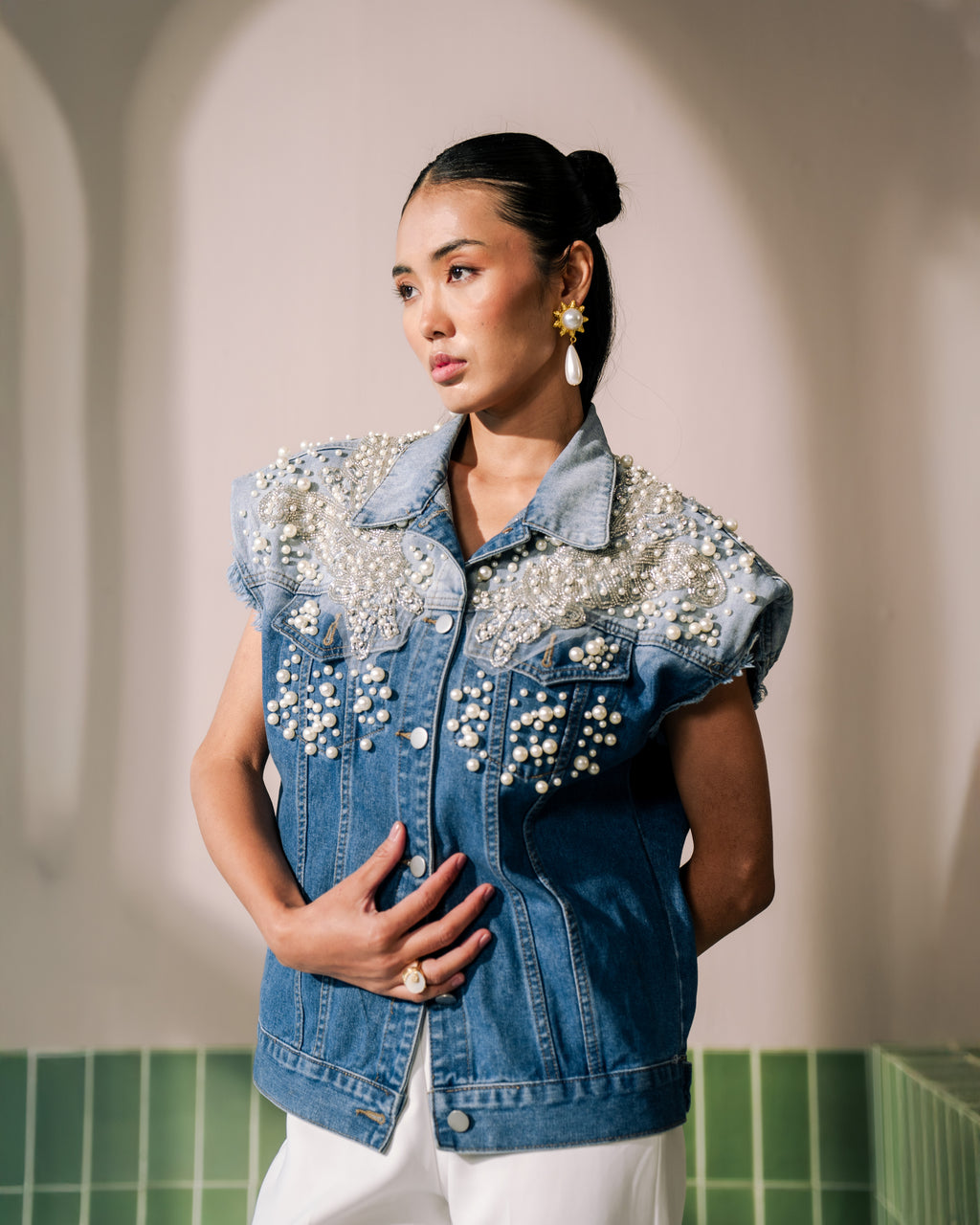 Gigi Denim Vest - Dark