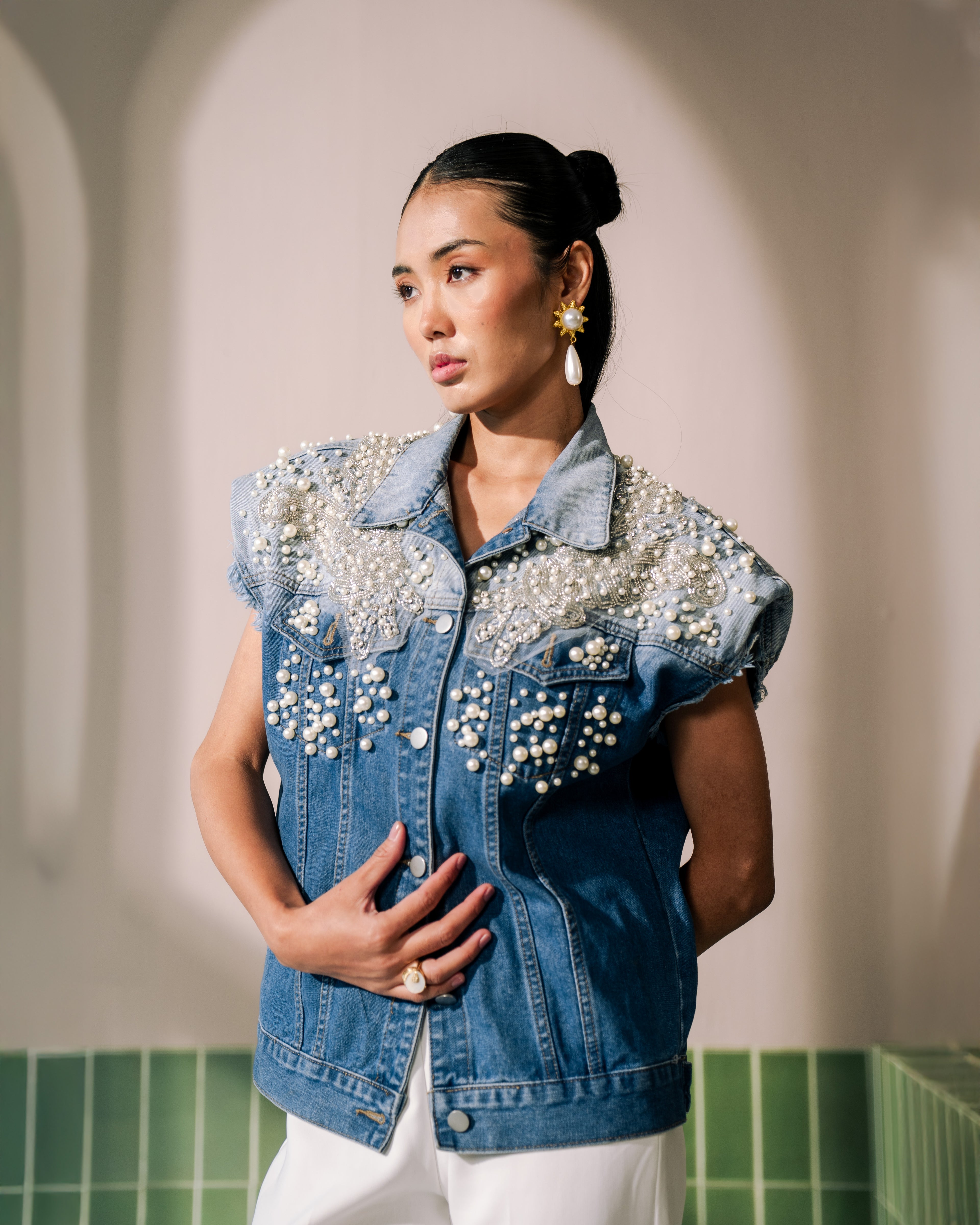 Gigi Denim Vest - Dark