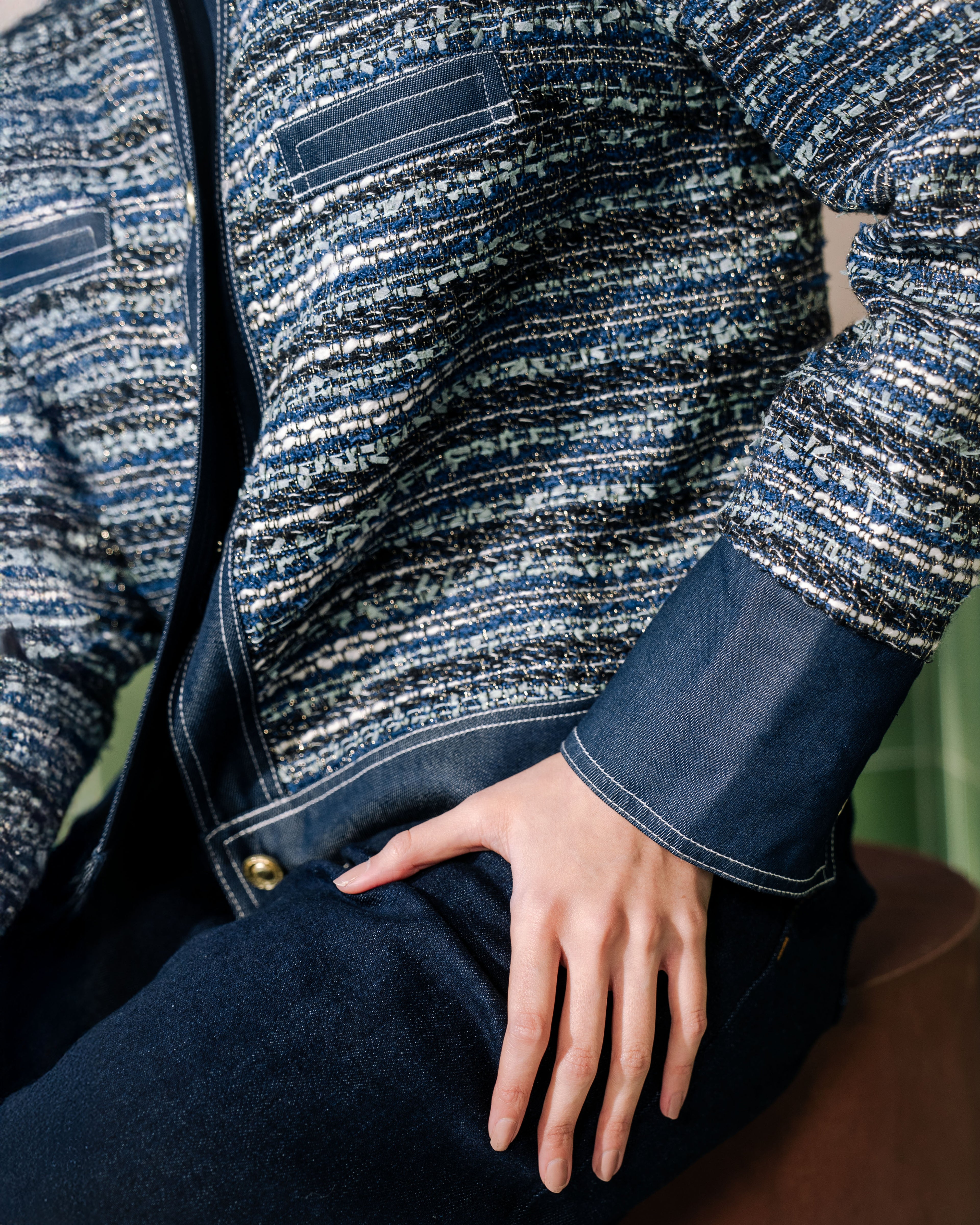 Claire Tweed with Denim Jacket