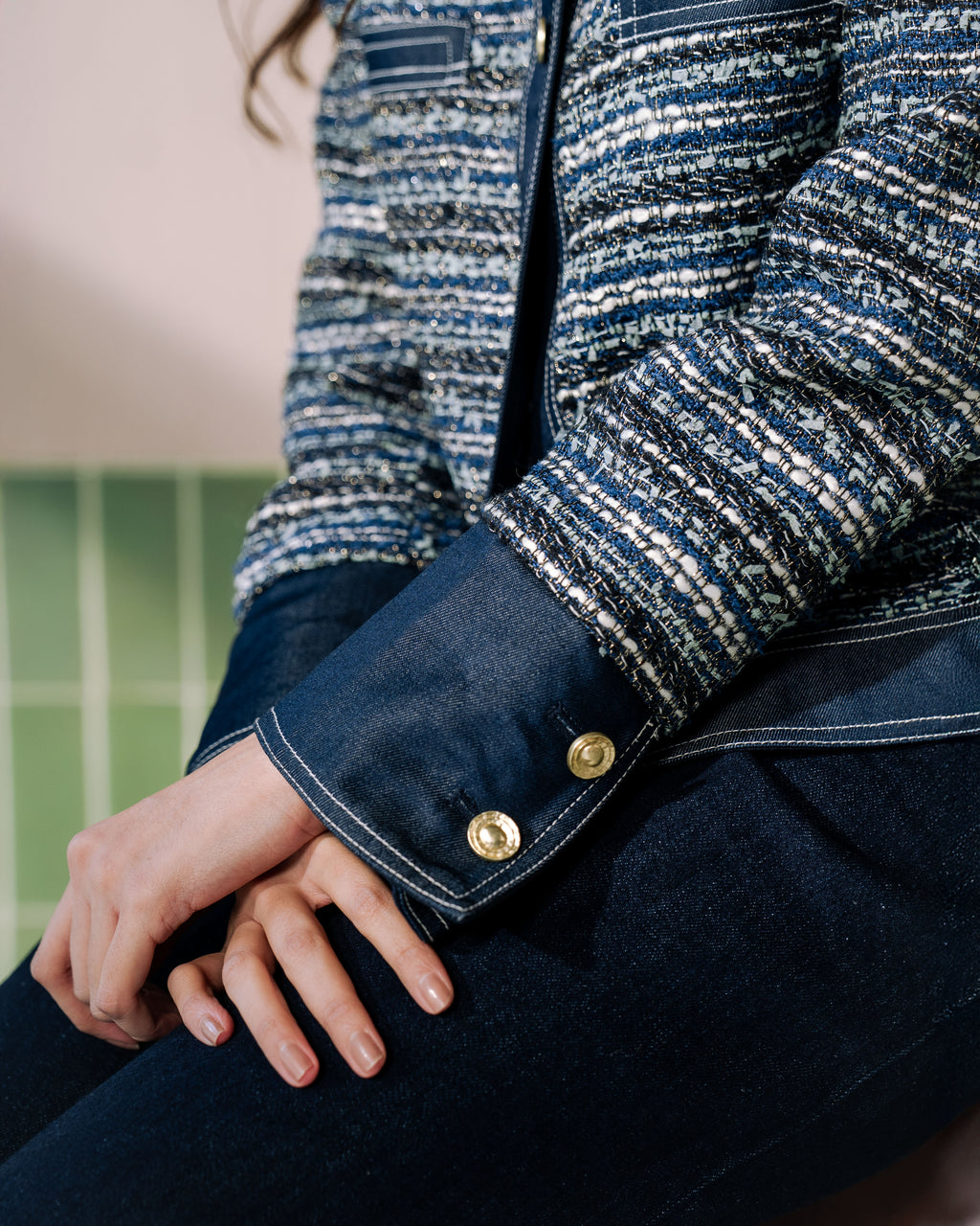 Claire Tweed with Denim Jacket