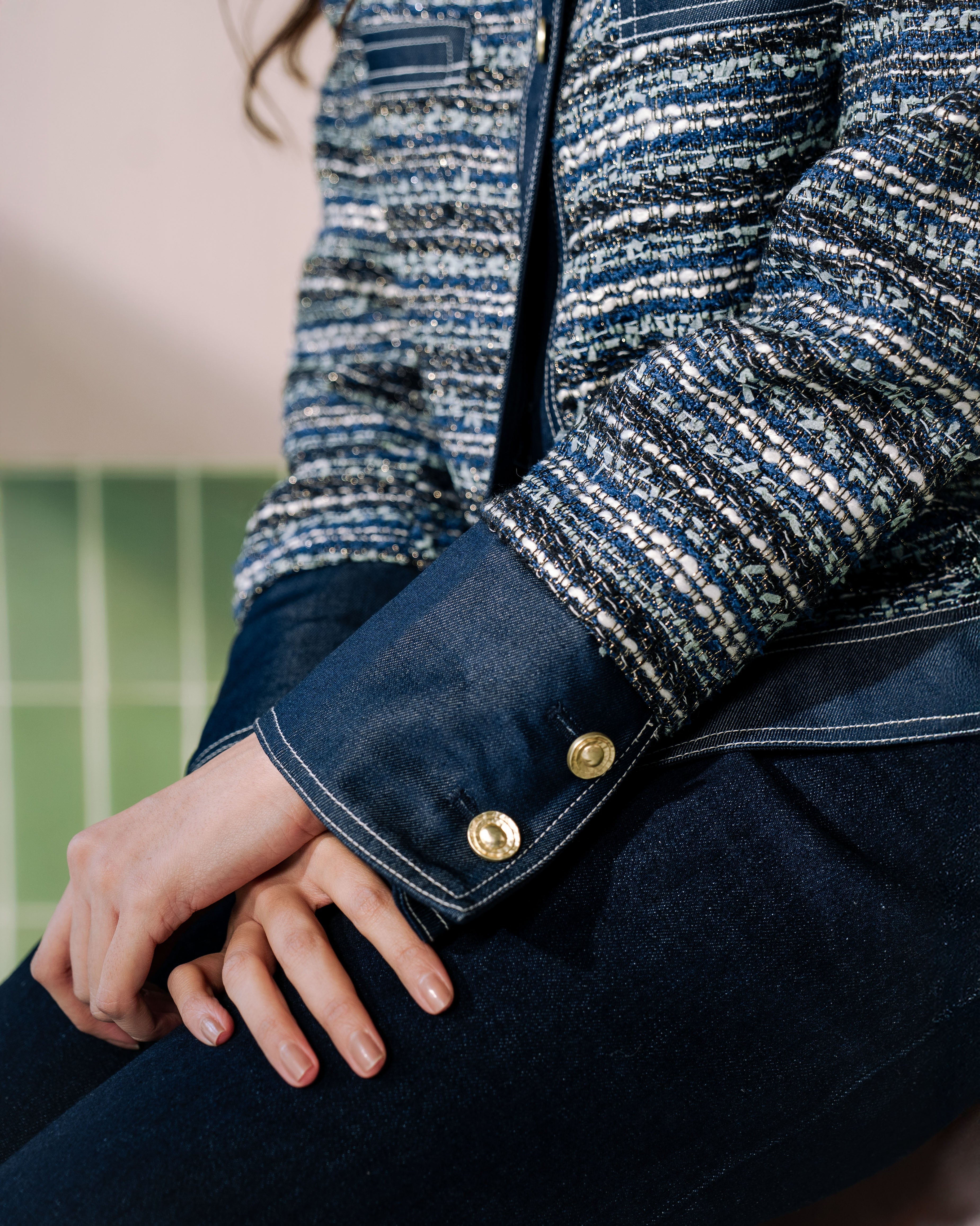 Claire Tweed with Denim Jacket