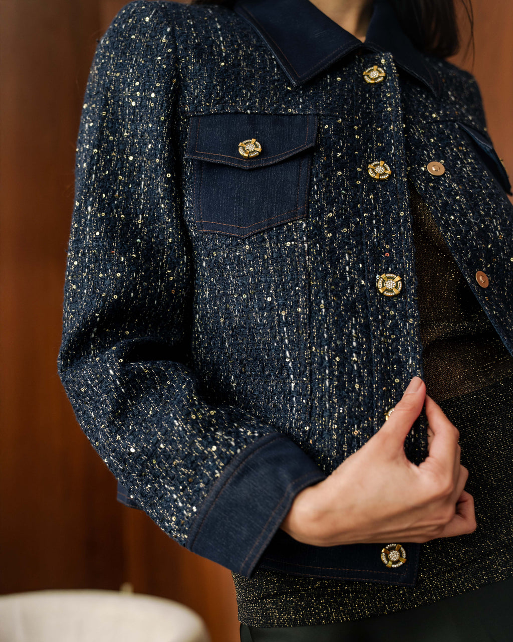Iris Tweed with Denim Jacket