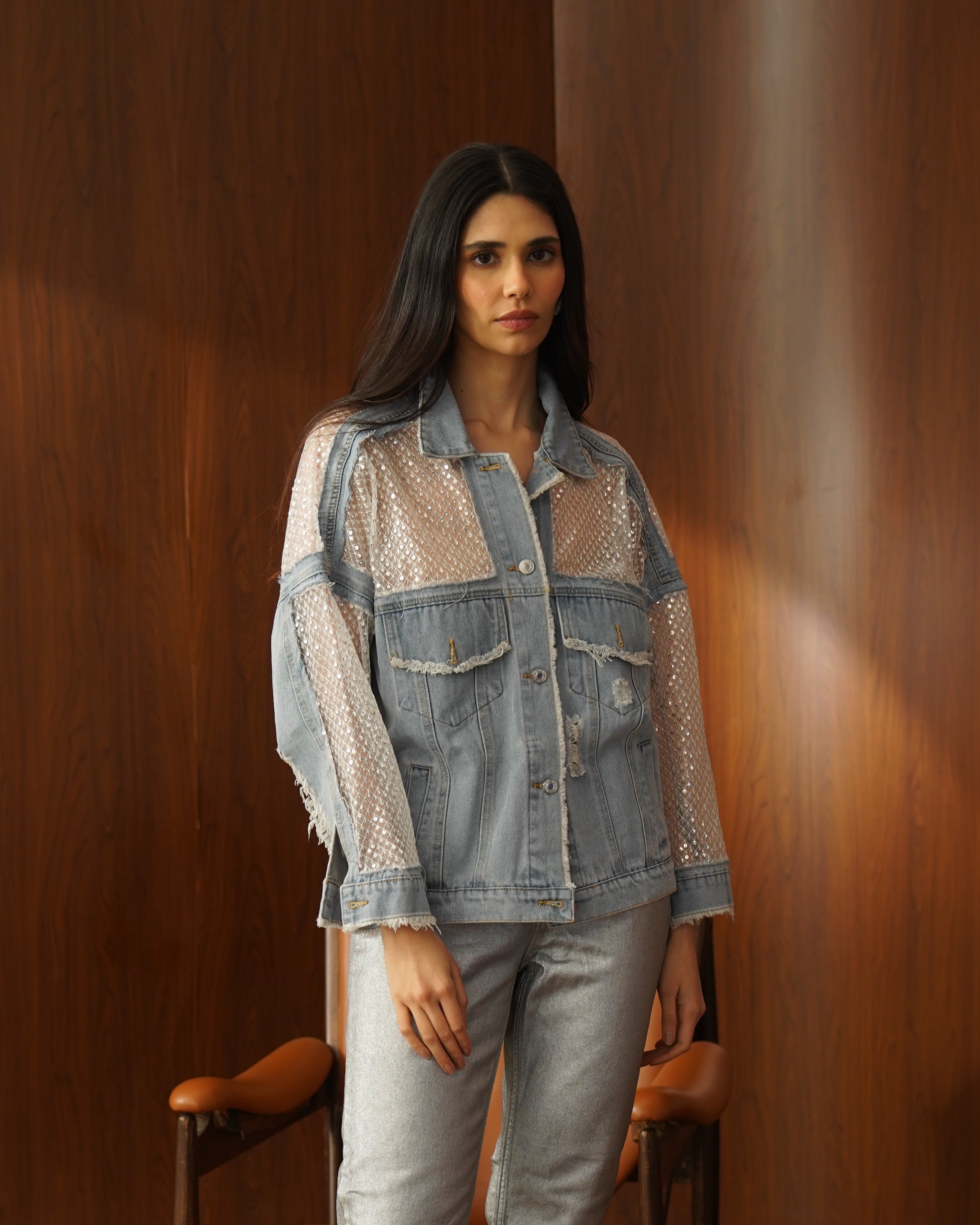Shimmer Denim Jacket