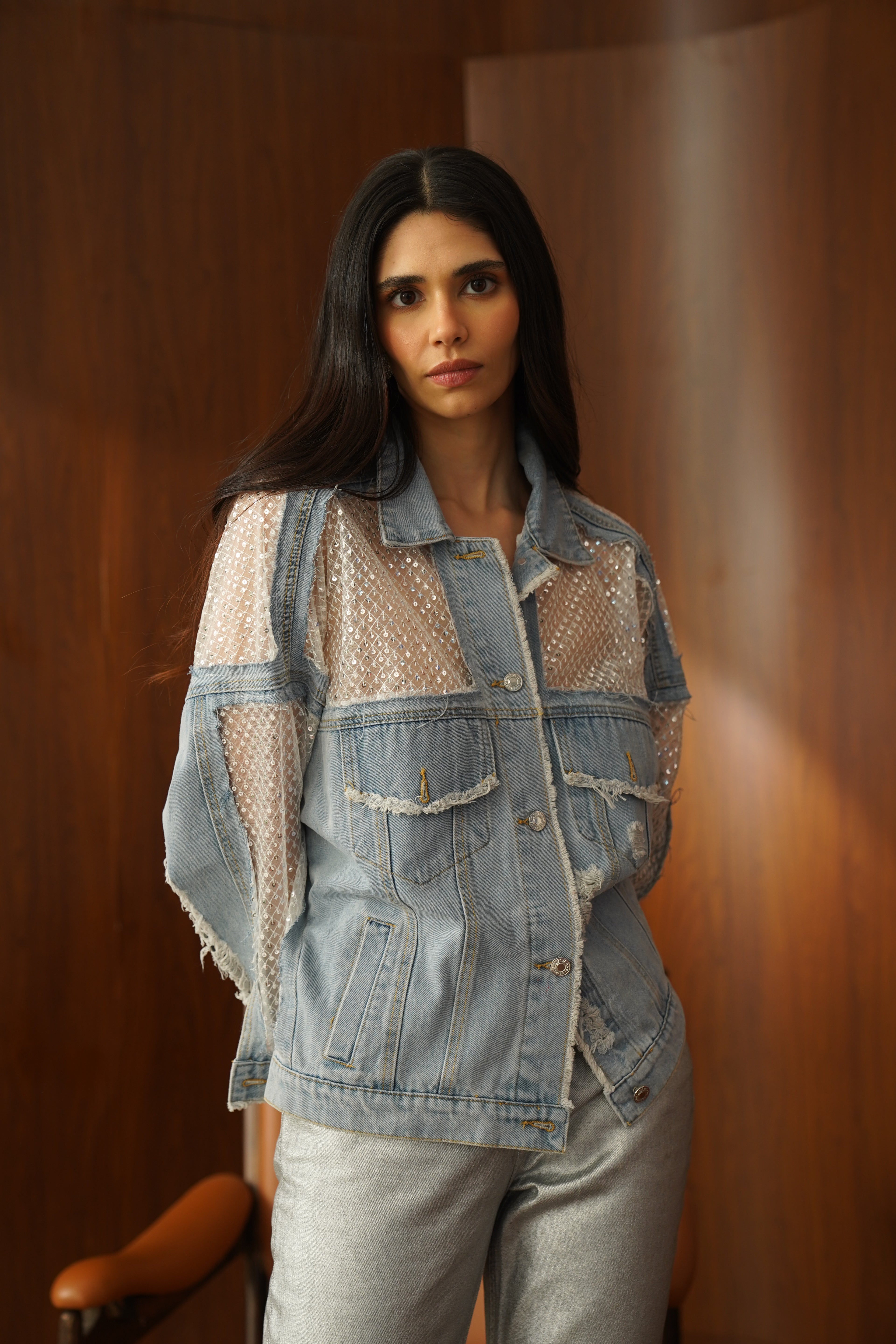 Shimmer Denim Jacket