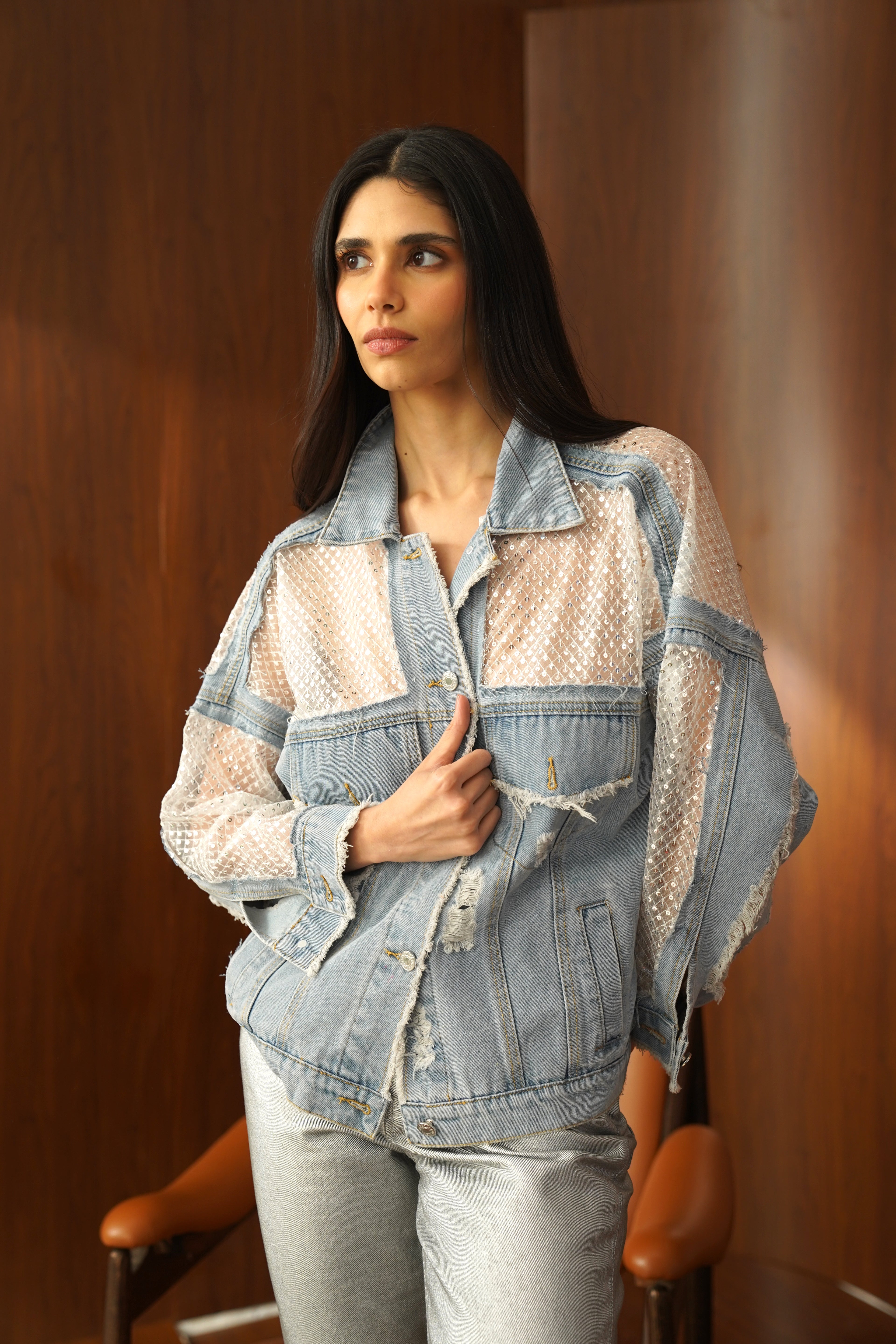 Shimmer Denim Jacket