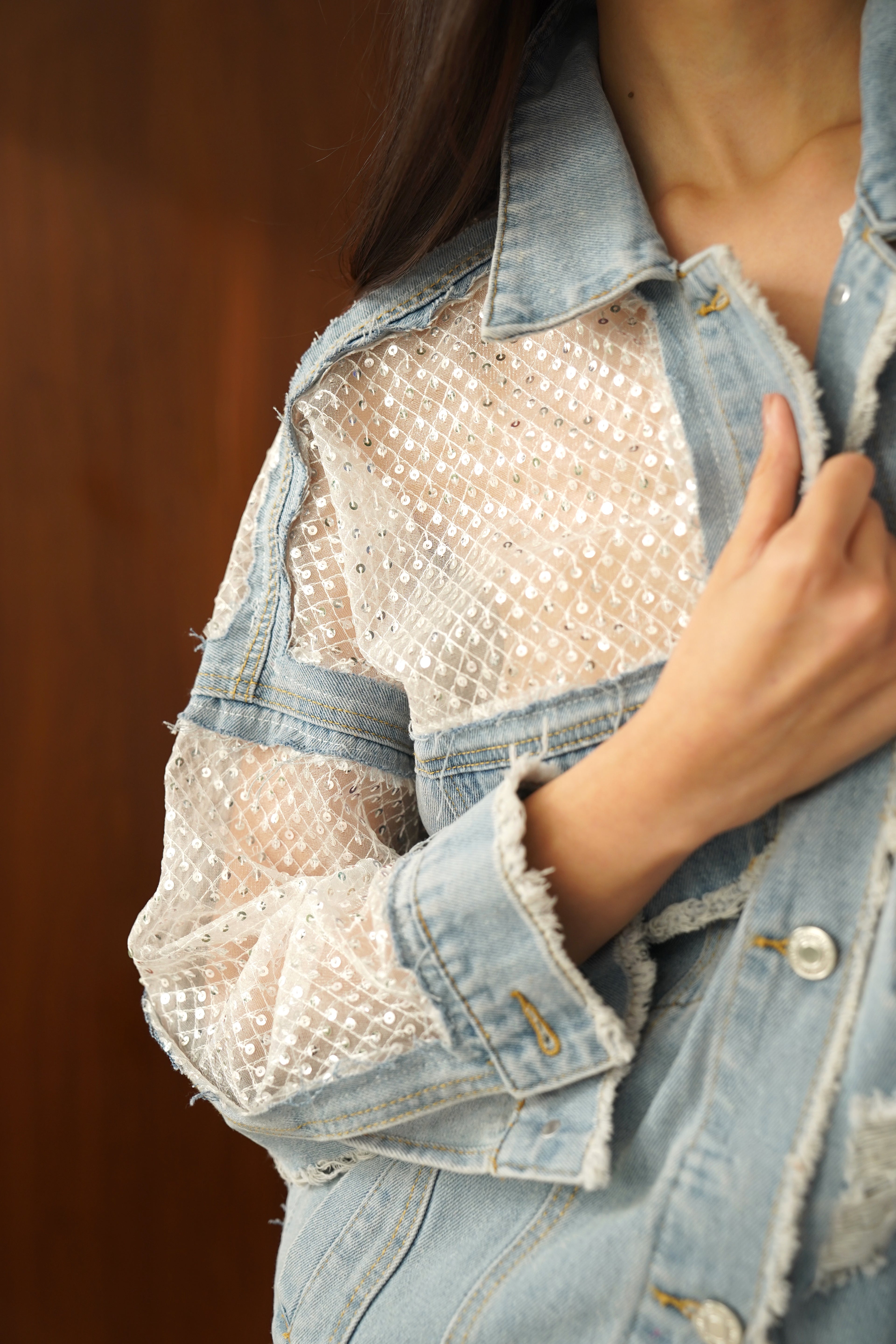 Shimmer Denim Jacket