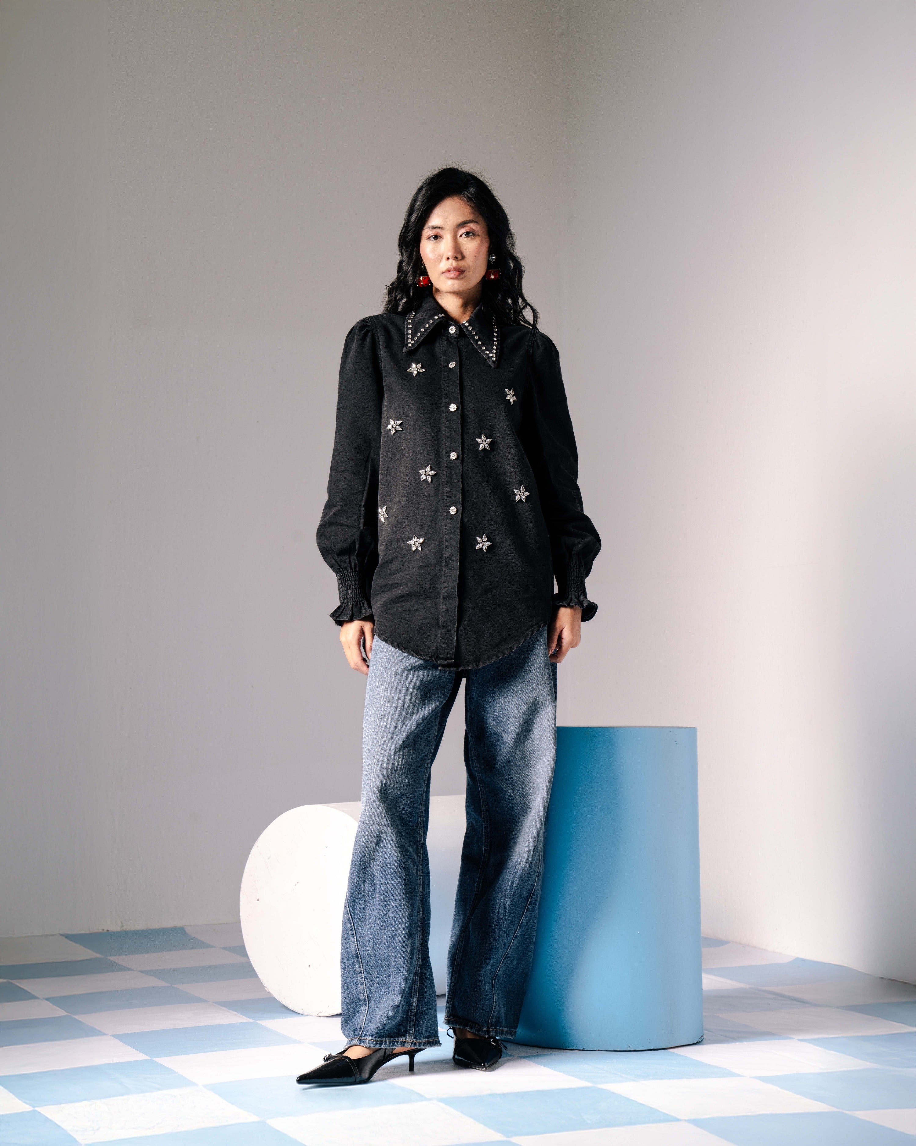 Luna Denim Shirt - Noir