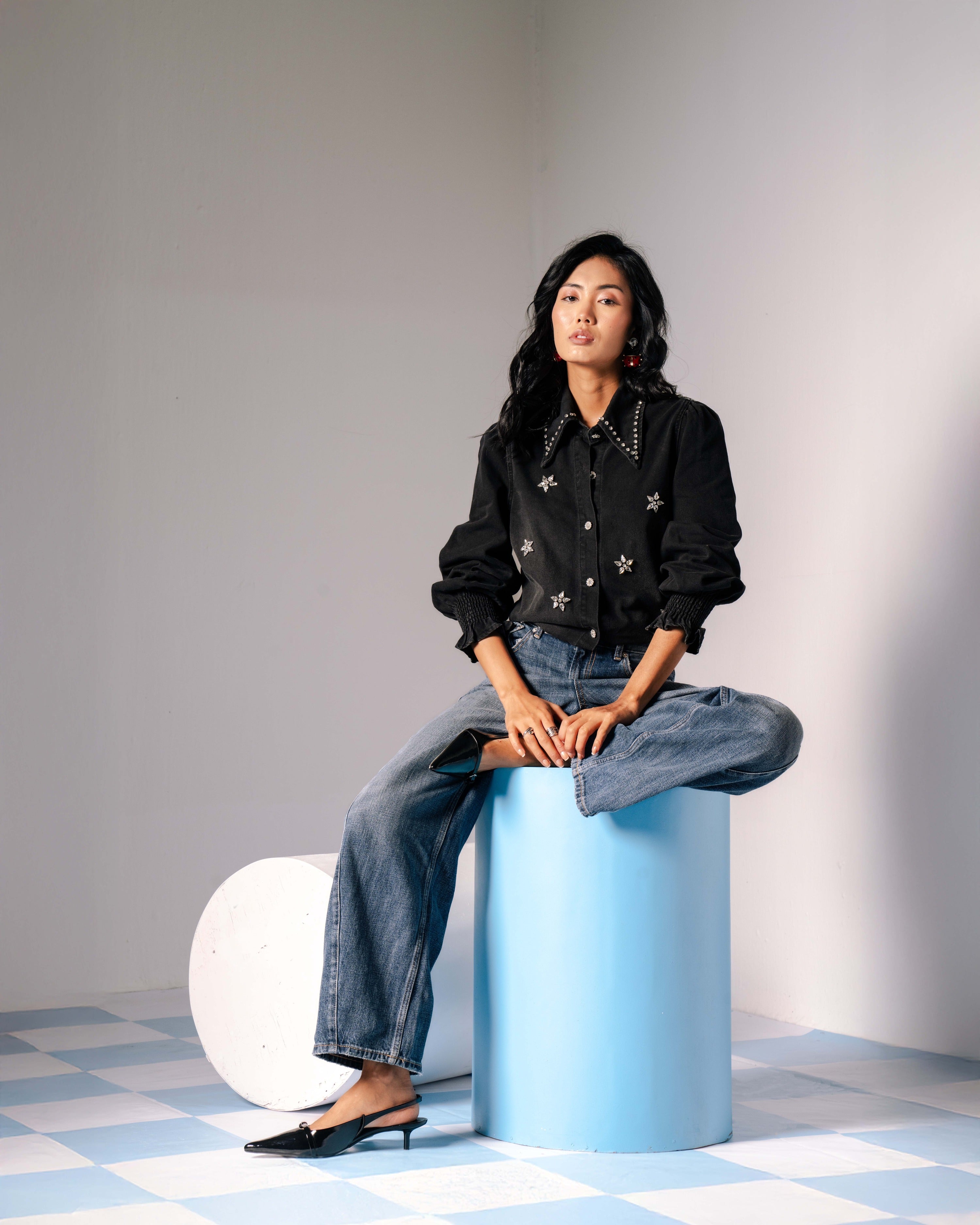 Luna Denim Shirt - Noir