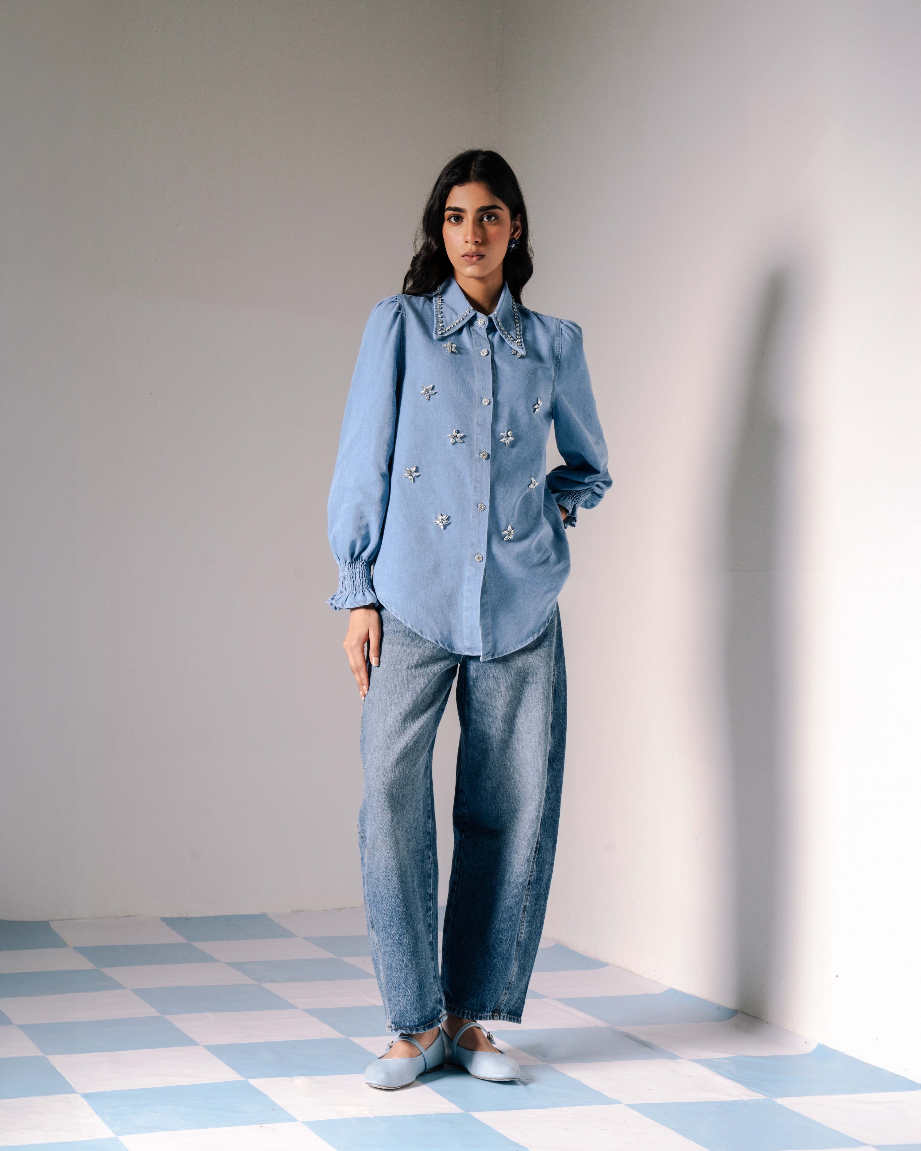 Luna Denim Shirt - Blue