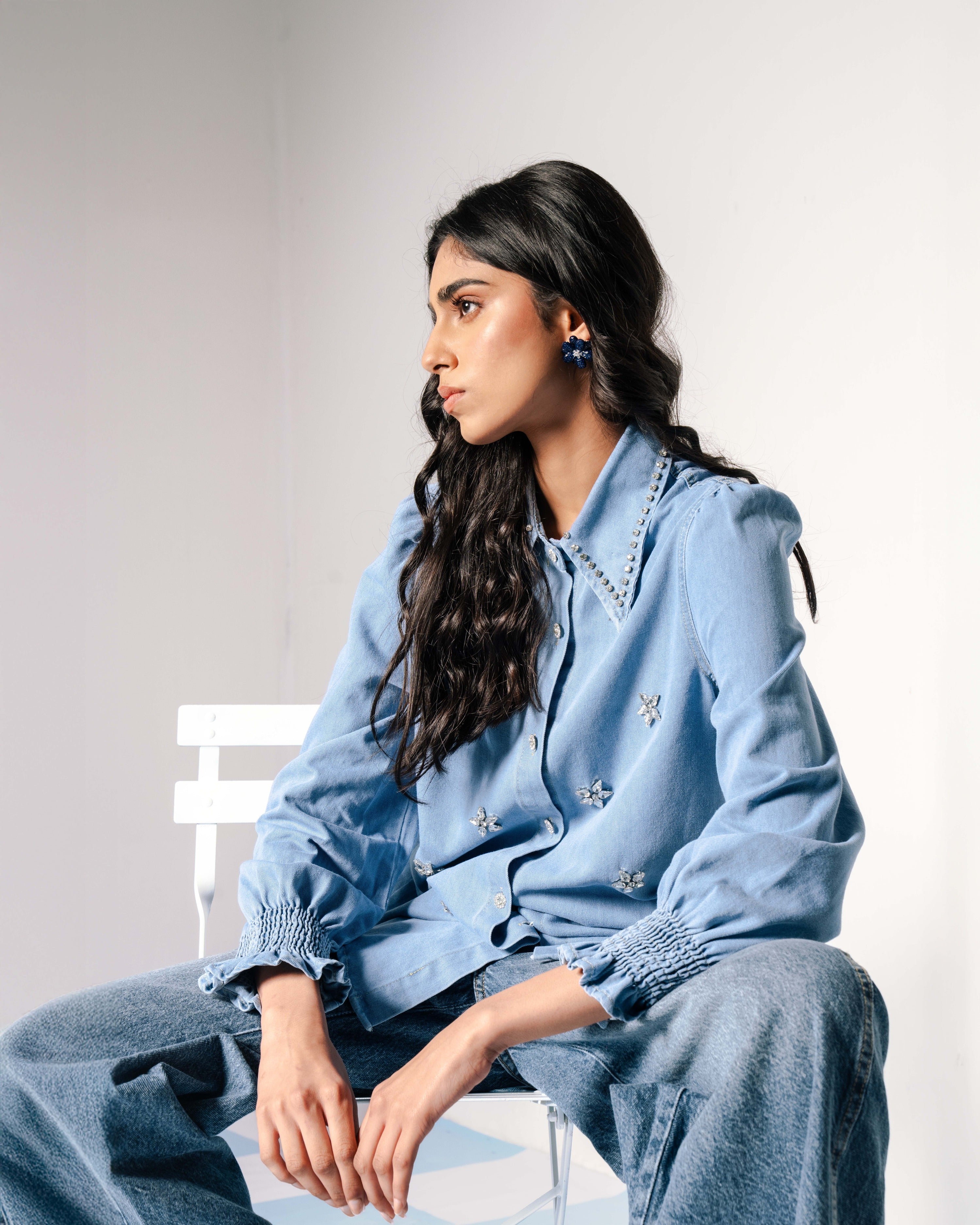 Luna Denim Shirt - Blue
