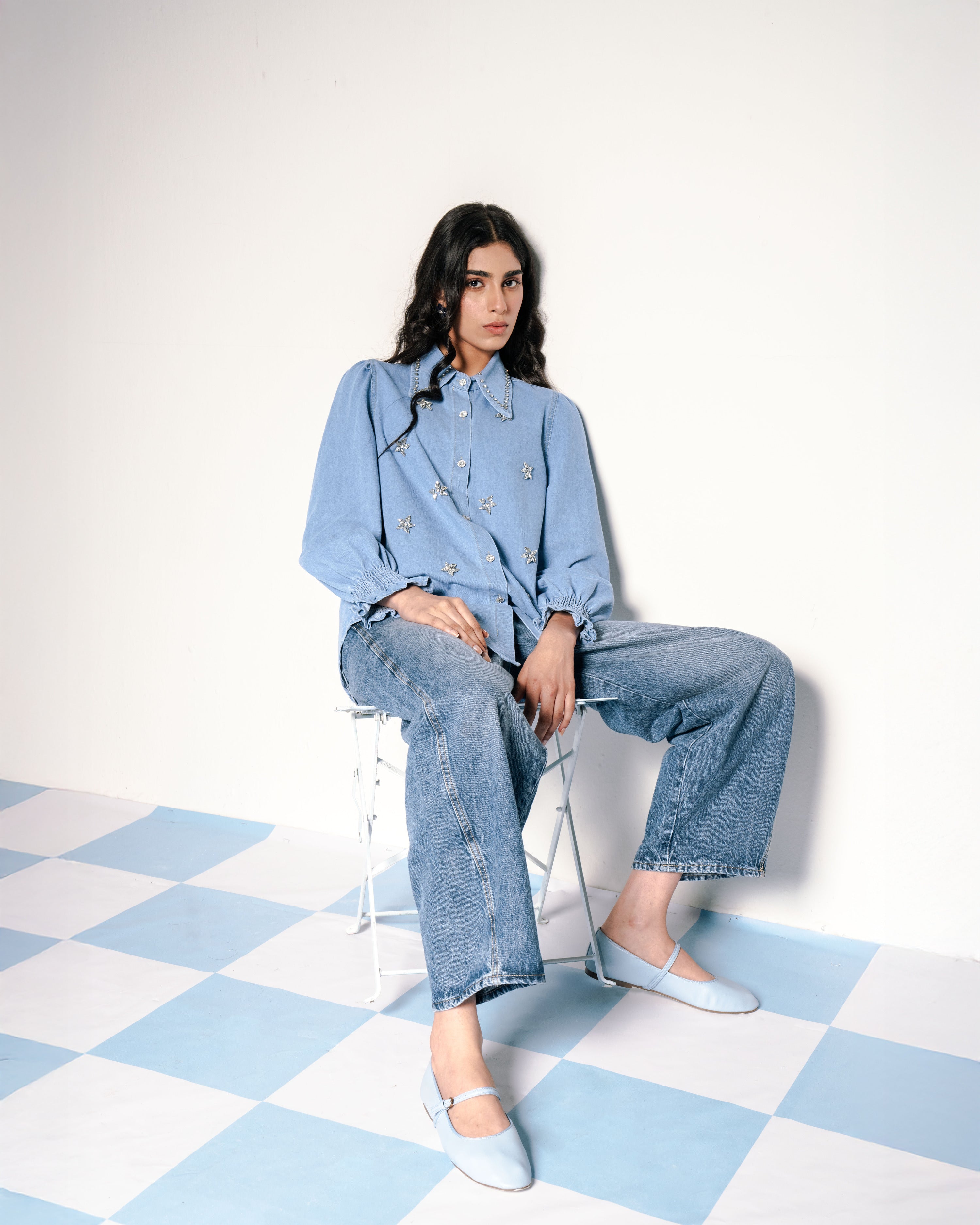 Luna Denim Shirt - Blue