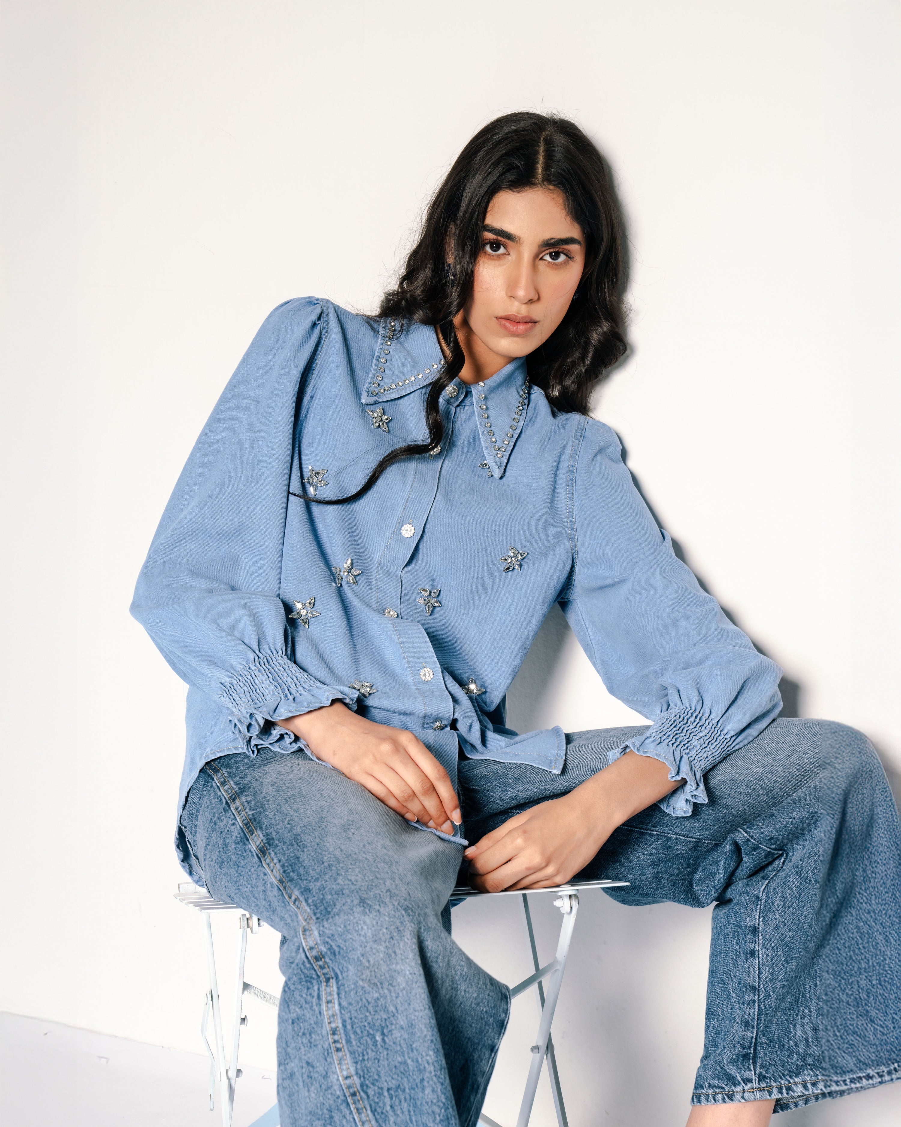 Luna Denim Shirt - Blue
