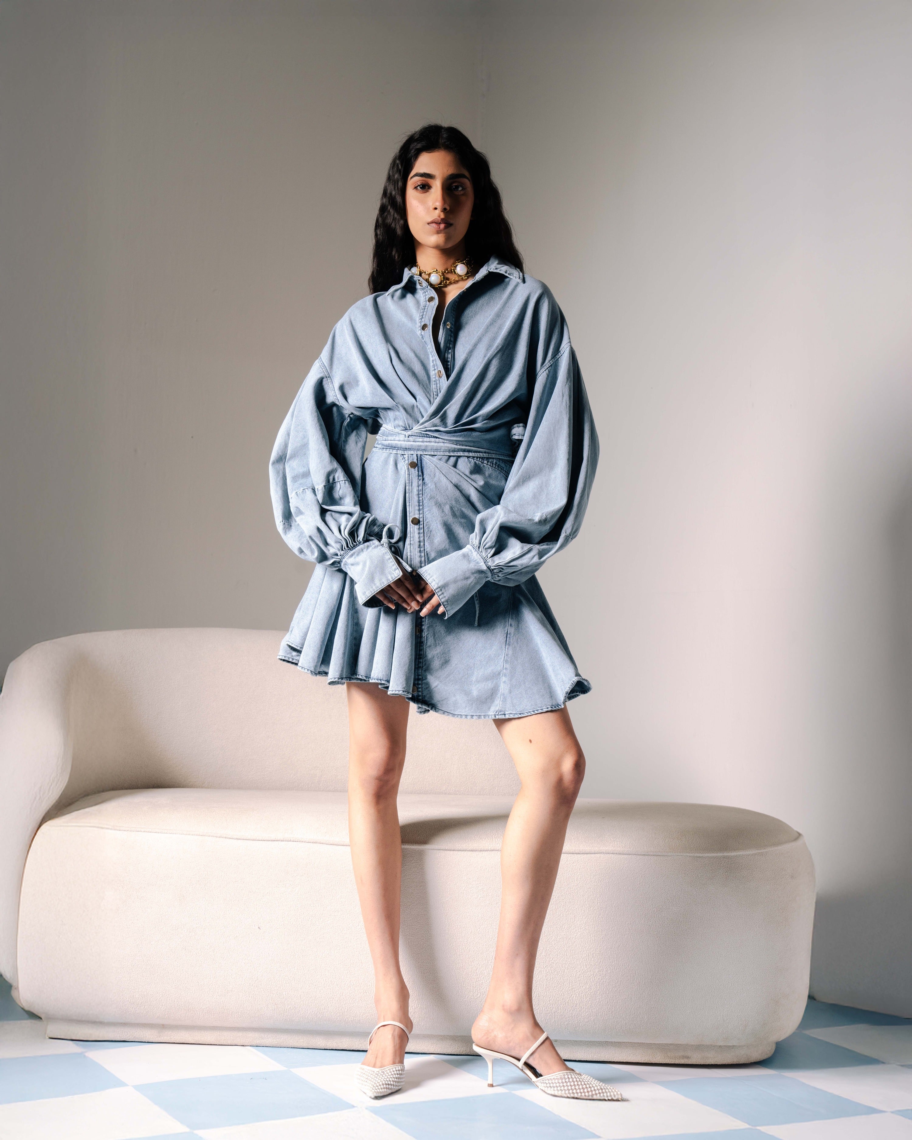 Poppy Denim Dress - Light