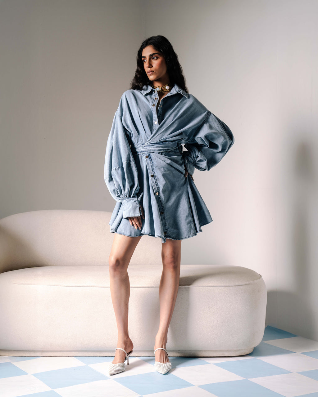 Poppy Denim Dress - Light