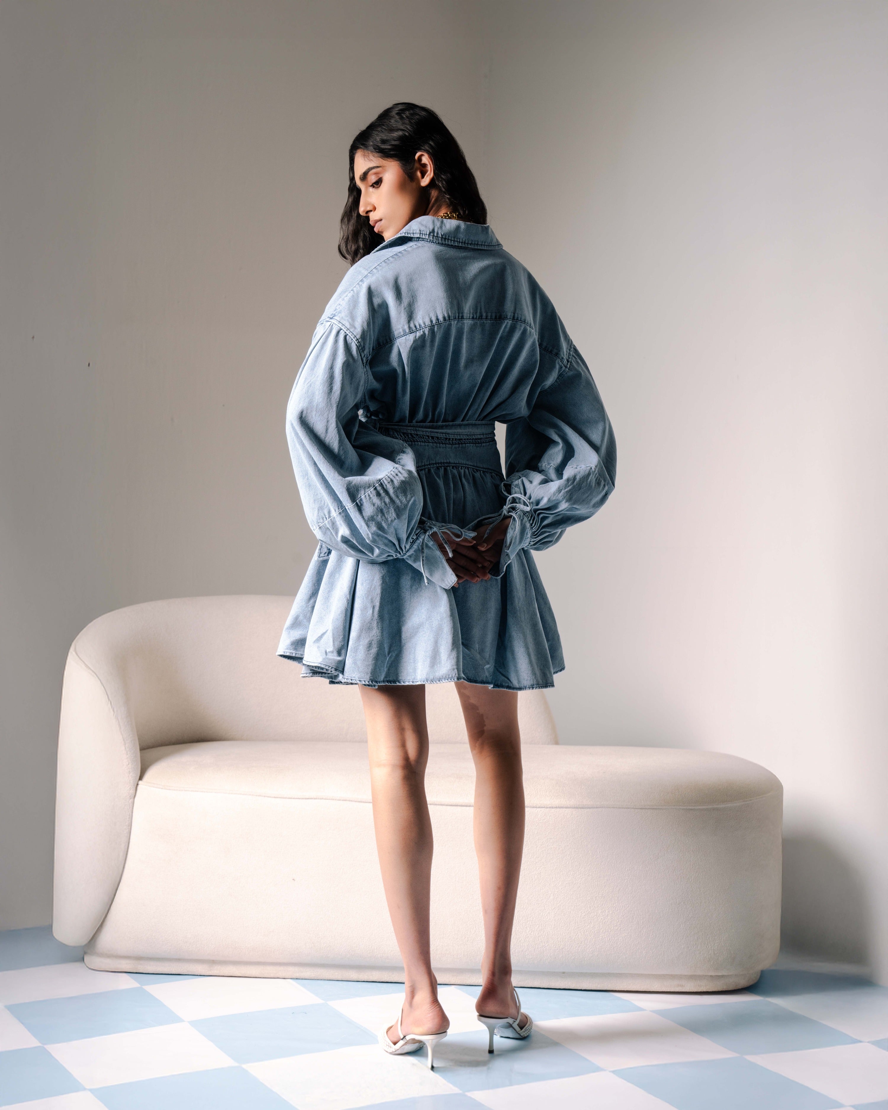 Poppy Denim Dress - Light