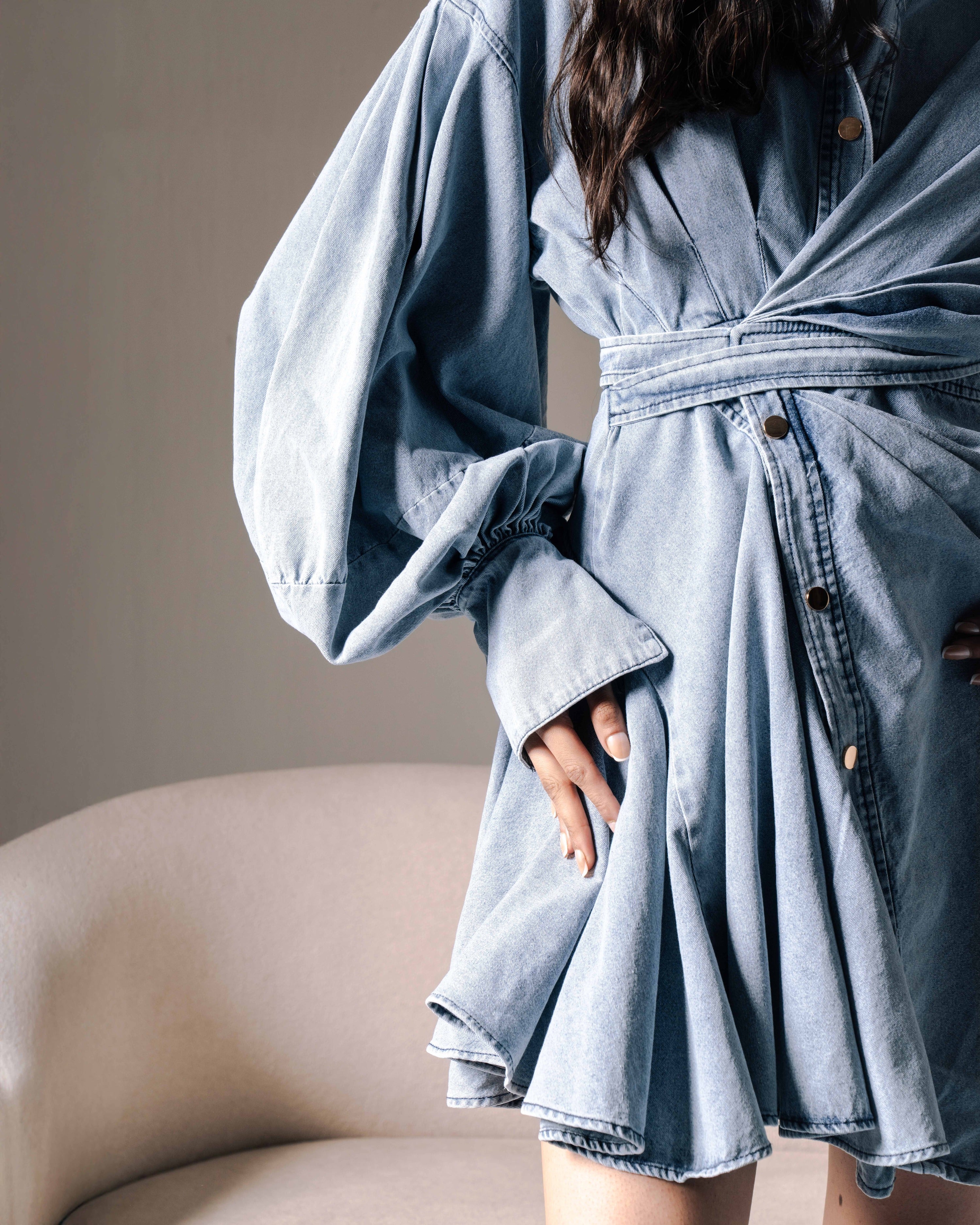 Poppy Denim Dress - Light