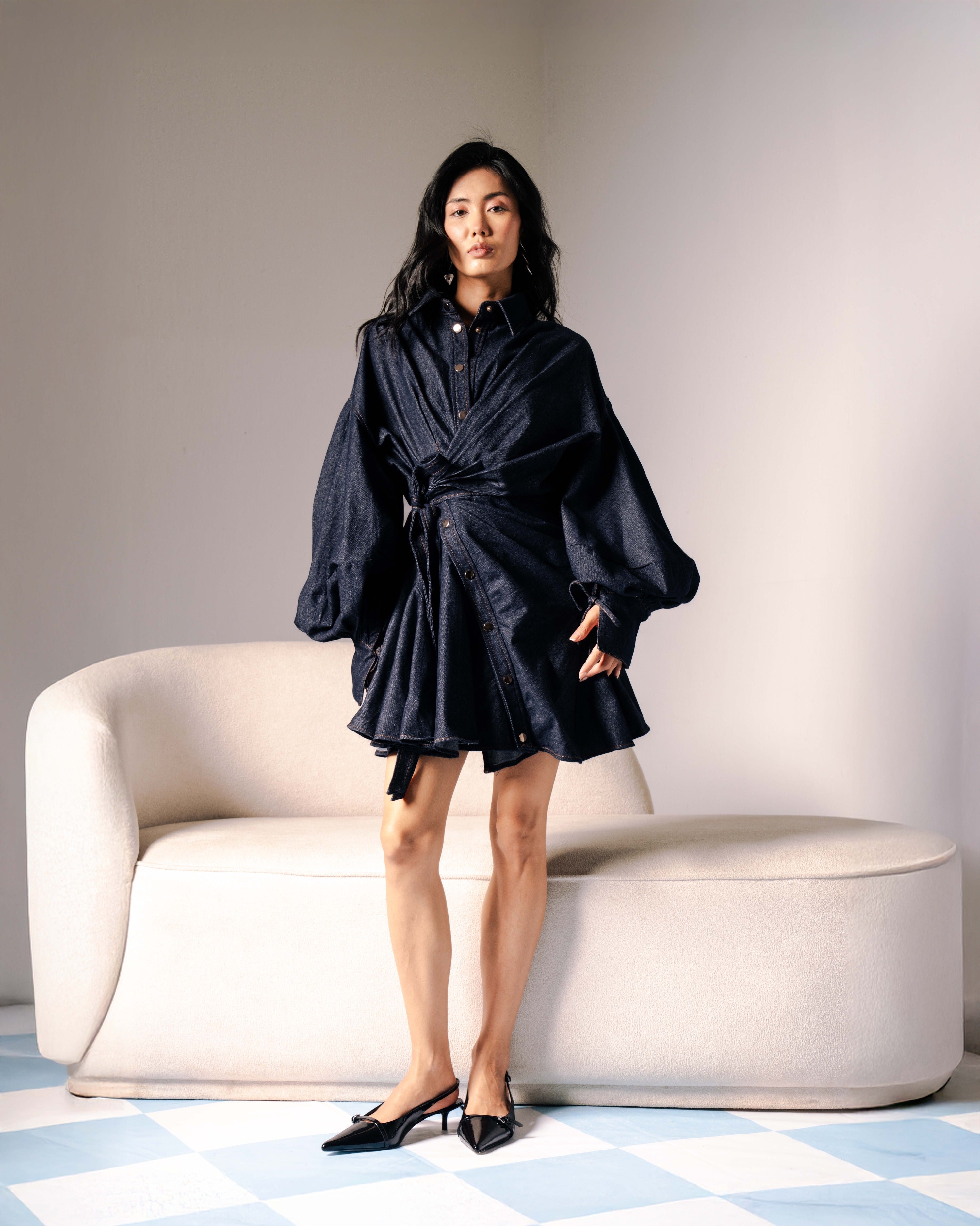 Poppy Denim Dress - Dark
