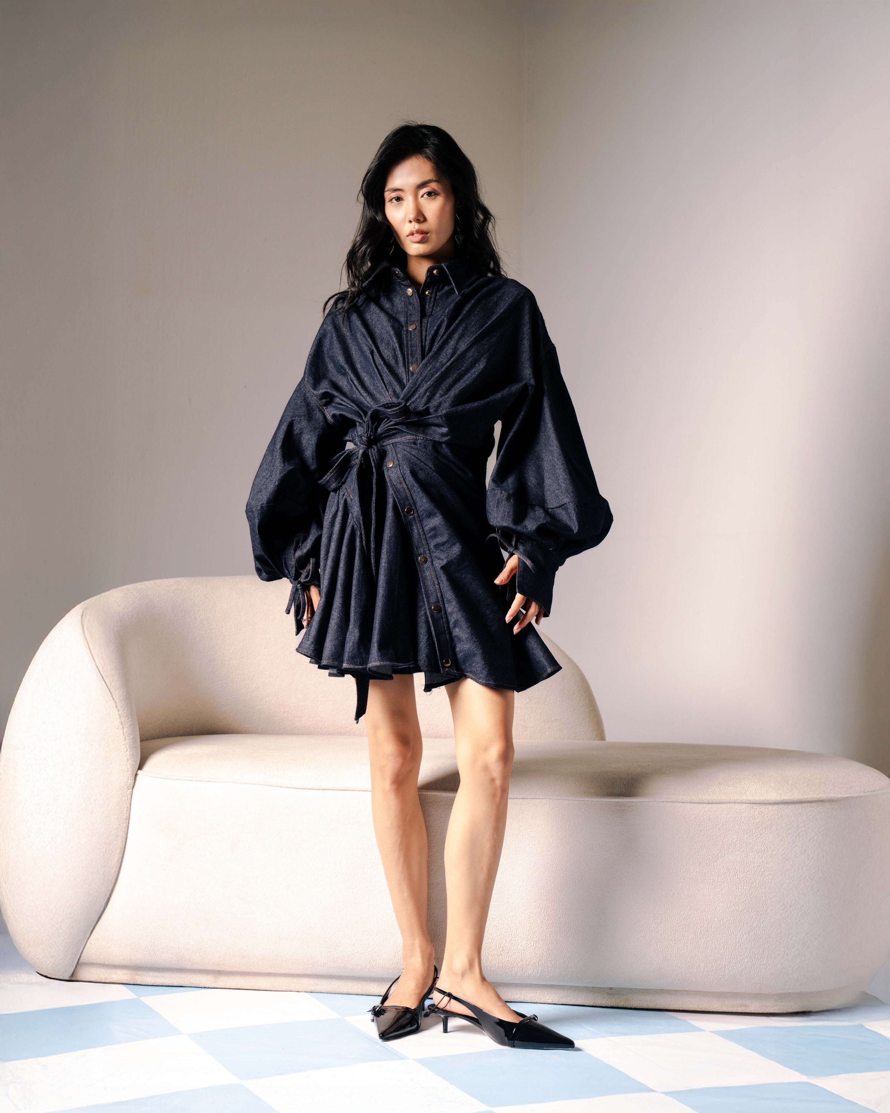 Poppy Denim Dress - Dark