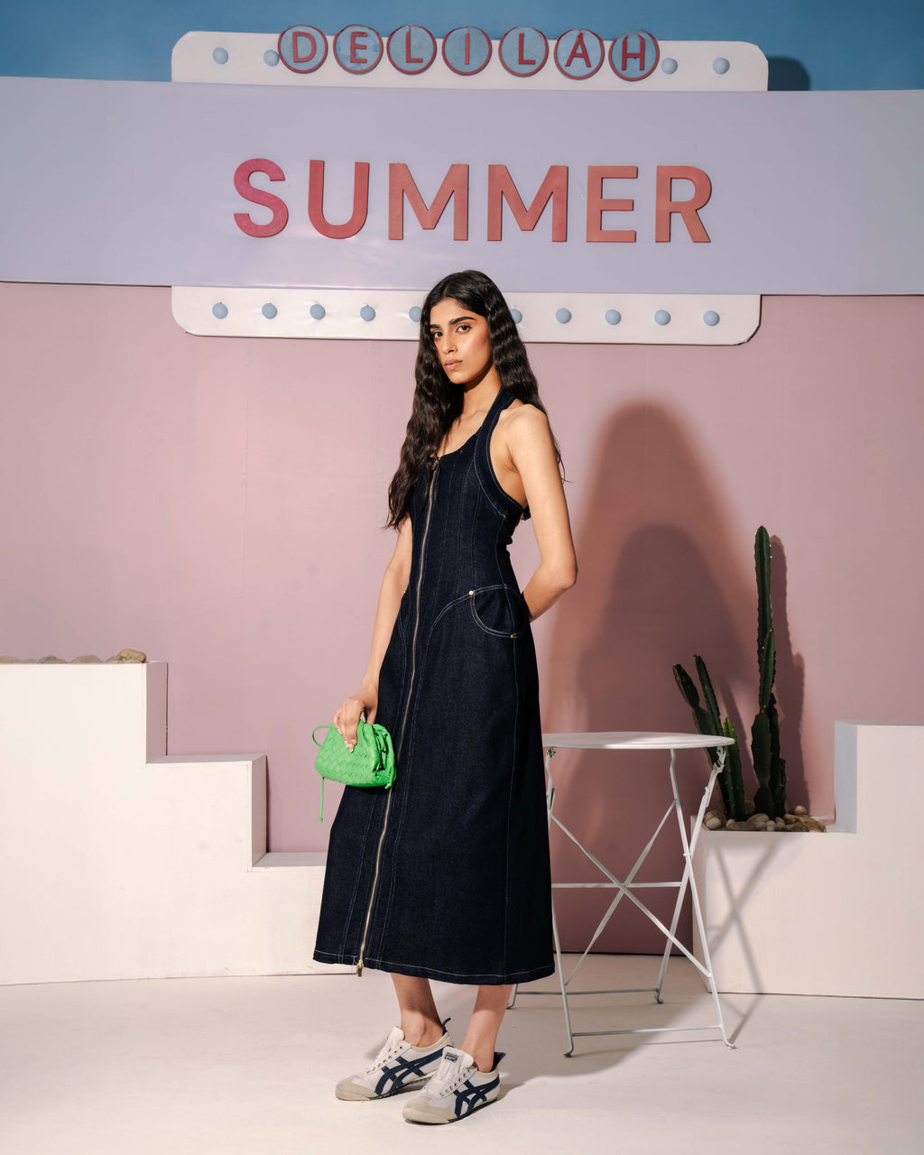 Nora Halter Denim Dress